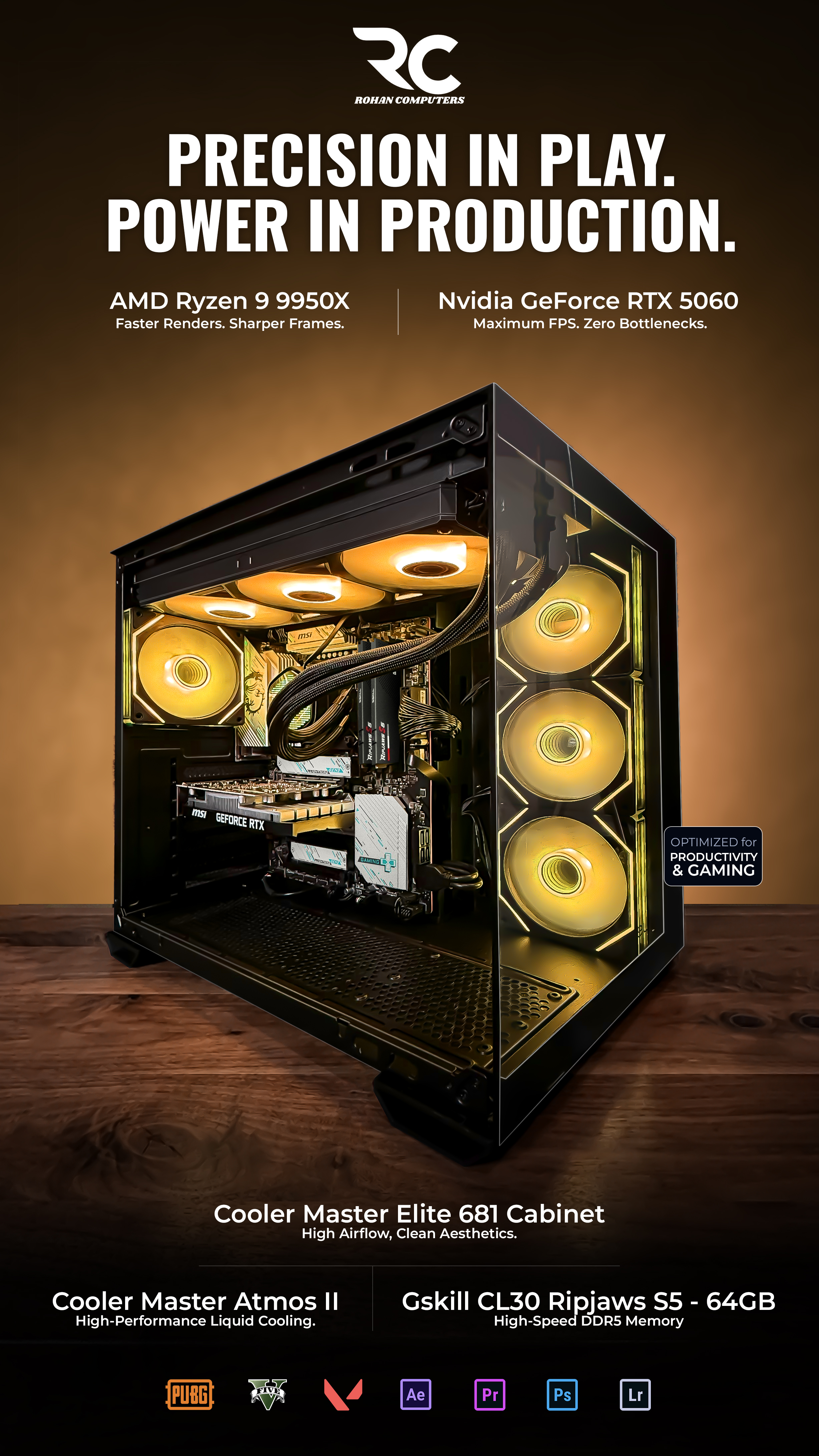 Ryzen 9 9950X x RTX 5060 'Pikachu' build