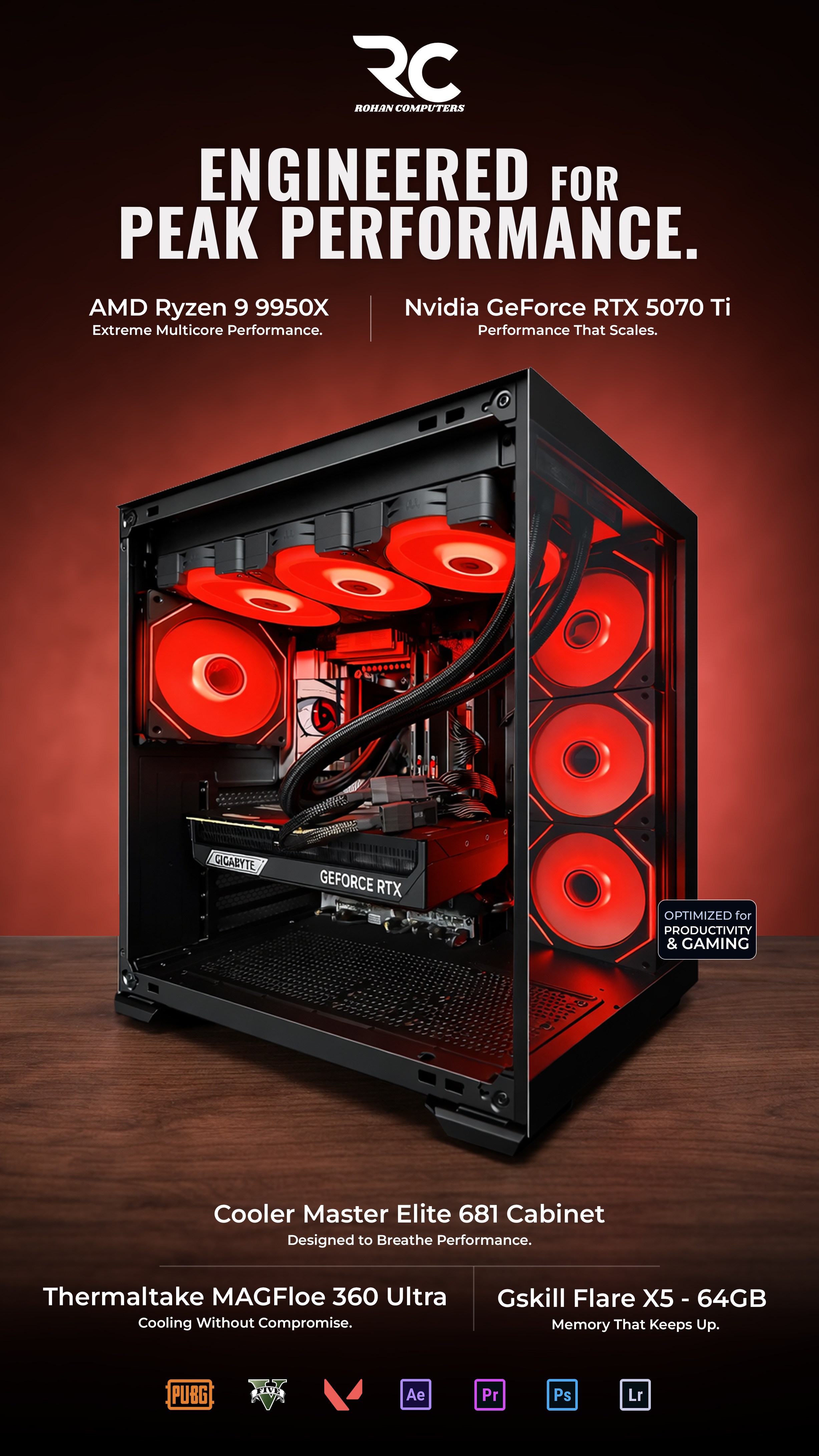 Ryzen 9 9950X x RTX 5070 Ti build