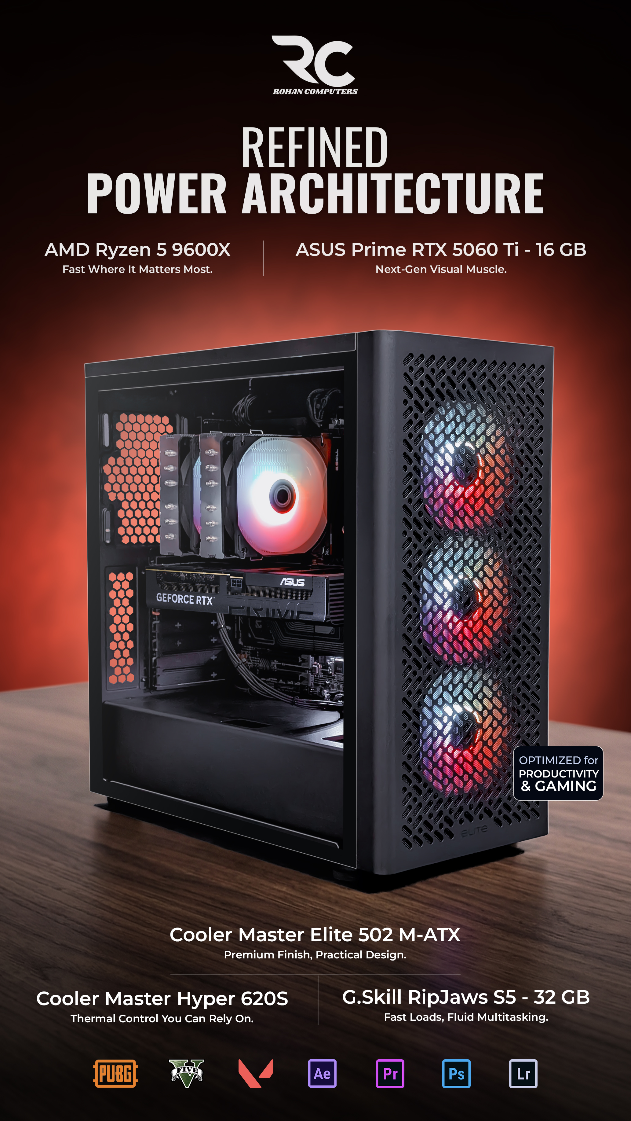 Ryzen 5 9600X x RTX 5060 Ti build